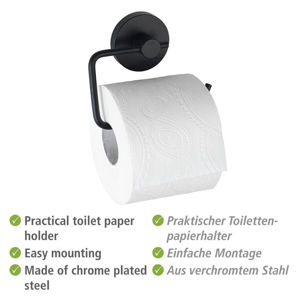 Porta carta igienica Vacuum-Loc® nero Milazzo - Wenko