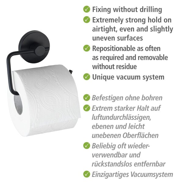Porta carta igienica Vacuum-Loc® nero Milazzo - Wenko