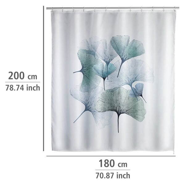 Tenda da doccia lavabile, 180 x 200 cm Ginkgo - Wenko
