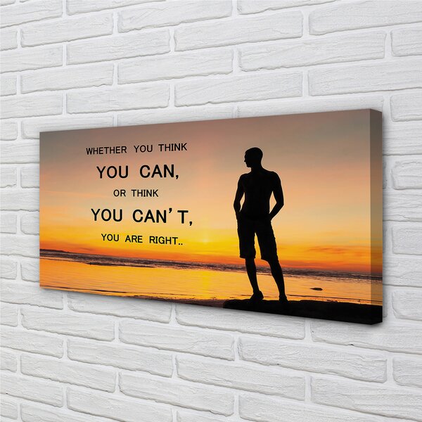 Quadro su tela MAN ISCRIZIONE MARE 100x50 cm