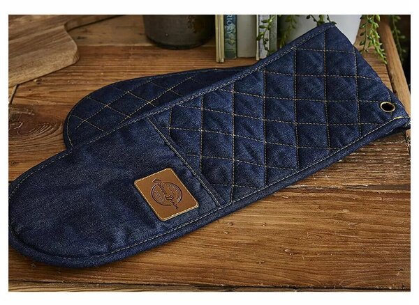 Guanto da cucina doppio Oxford Denim - Cooksmart ®