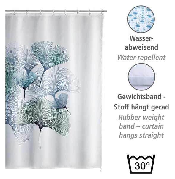 Tenda da doccia lavabile, 180 x 200 cm Ginkgo - Wenko