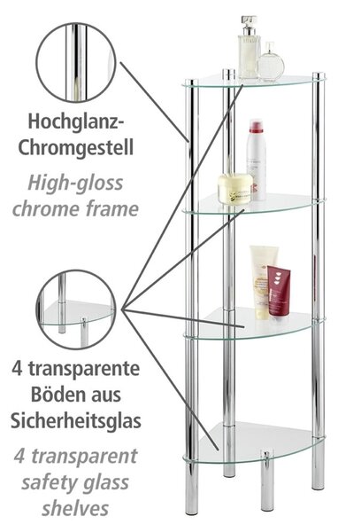 Scaffale ad angolo con 4 scomparti Angolo Yago - Wenko
