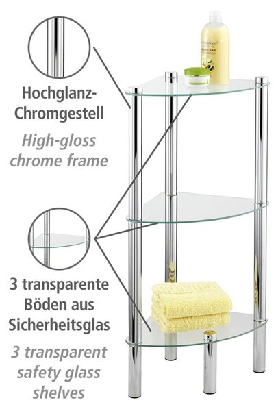 Scaffale ad angolo con 3 scomparti Angolo Yago - Wenko