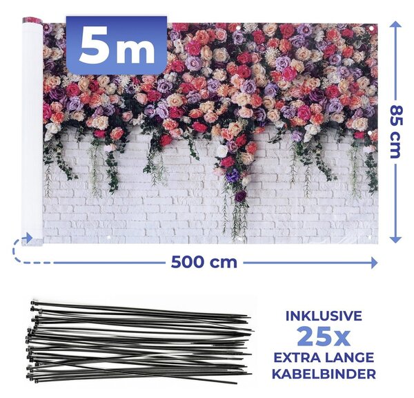 Schermo da balcone 500x85 cm Roses - Maximex