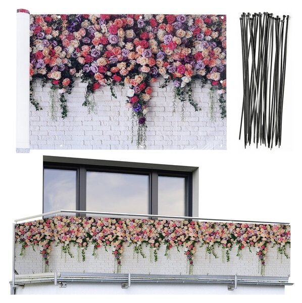 Schermo da balcone 500x85 cm Roses - Maximex