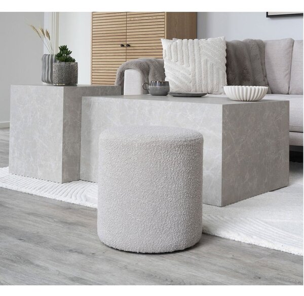 Sgabello in tessuto bouclé beige Ejby - House Nordic