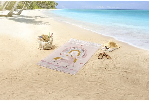 Telo mare rosa e beige 75x150 cm - Good Morning