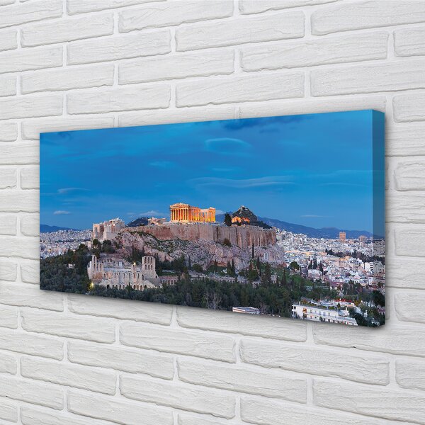 Quadro su tela Panorama della Grecia di Atene 100x50 cm