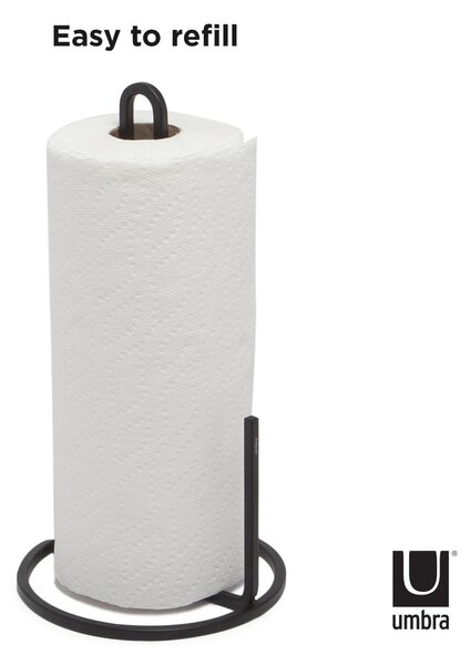 Porta asciugamani da cucina in acciaio nero ø 17 cm Squire - Umbra