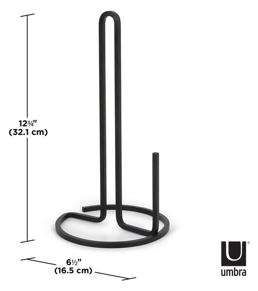 Porta asciugamani da cucina in acciaio nero ø 17 cm Squire - Umbra