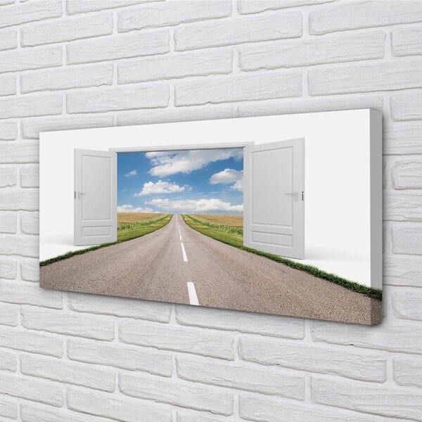 Quadro stampa su tela Porta della porta trovata 3d 100x50 cm