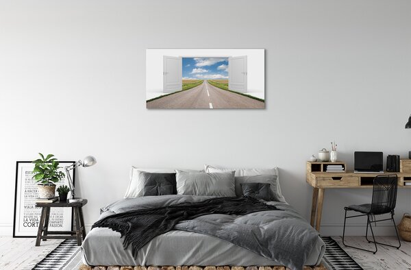 Quadro stampa su tela Porta della porta trovata 3d 100x50 cm