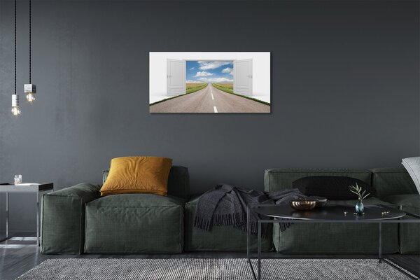Quadro stampa su tela Porta della porta trovata 3d 100x50 cm