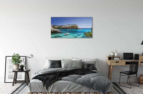 Quadro stampa su tela Spagna Criffs Sea Coast 100x50 cm
