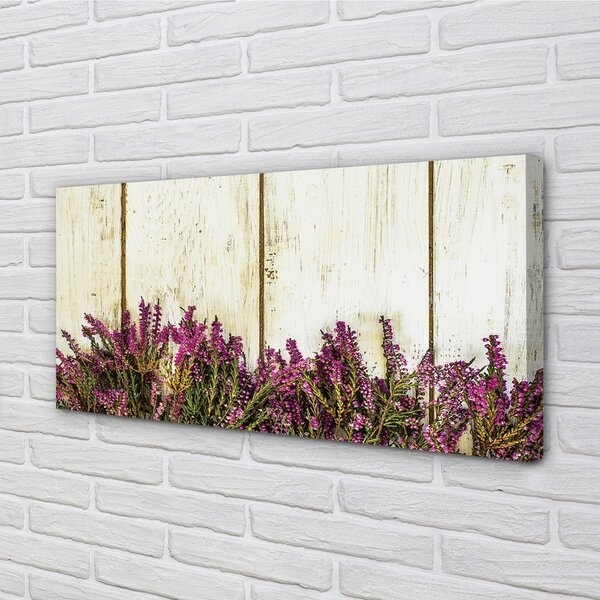 Quadro su tela Fiori della tavola viola 100x50 cm