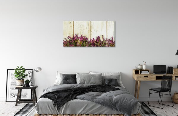 Quadro su tela Fiori della tavola viola 100x50 cm