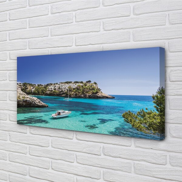 Quadro stampa su tela Spagna Criffs Sea Coast 100x50 cm
