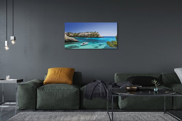 Quadro stampa su tela Spagna Criffs Sea Coast 100x50 cm