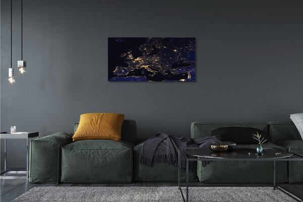 Quadro su tela Map Lights Heaven 100x50 cm