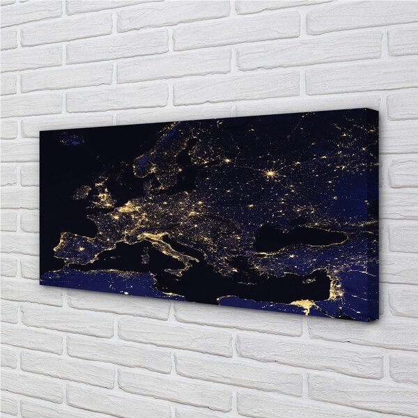 Quadro su tela Map Lights Heaven 100x50 cm
