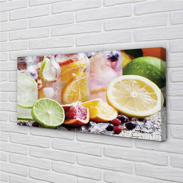 Quadro su tela Barattoli da cocktail di ghiaccio 100x50 cm