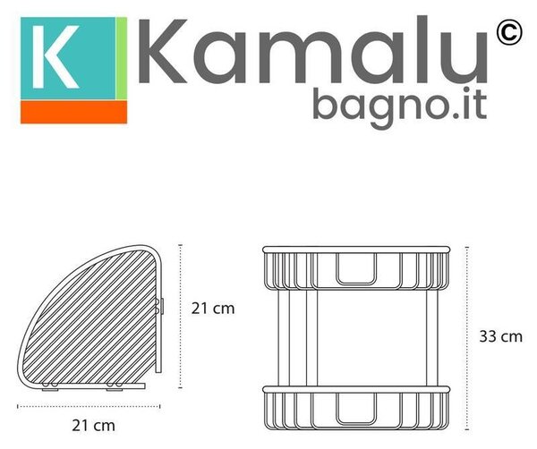 Mensola a griglia con doppio ripiano in acciaio inox satinato | KA40S - KAMALU