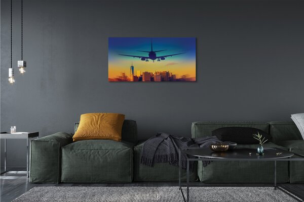 Foto quadro su tela Aeromobile di Clouds City West 100x50 cm