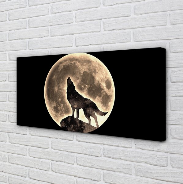 Quadro su tela Lupo di luna 100x50 cm
