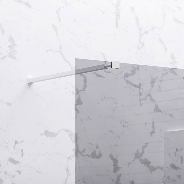 Kamalu doccia walkin 90 cm vetro fume profilo bianco | kw1000fb
