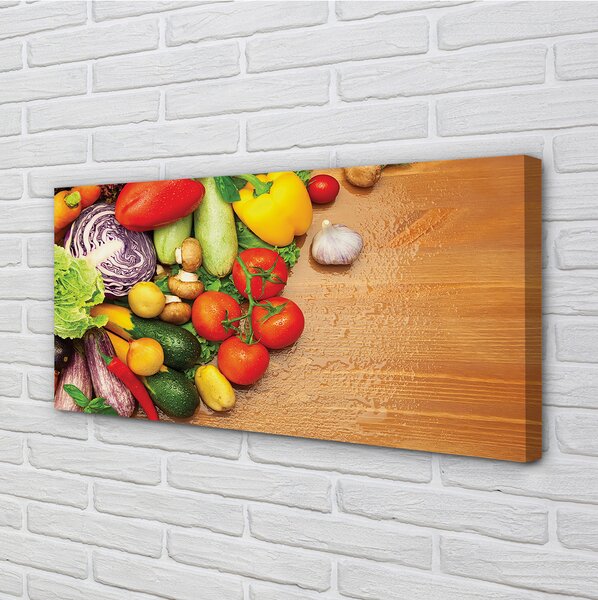 Quadro su tela Funghi di zucchine di aglio 100x50 cm