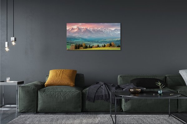 Quadro su tela Montagne di campo 100x50 cm