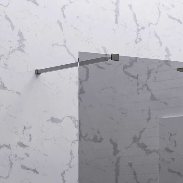 Kamalu doccia walk in 100 cm vetro fumè e profilo gun metal | kw-100gmf