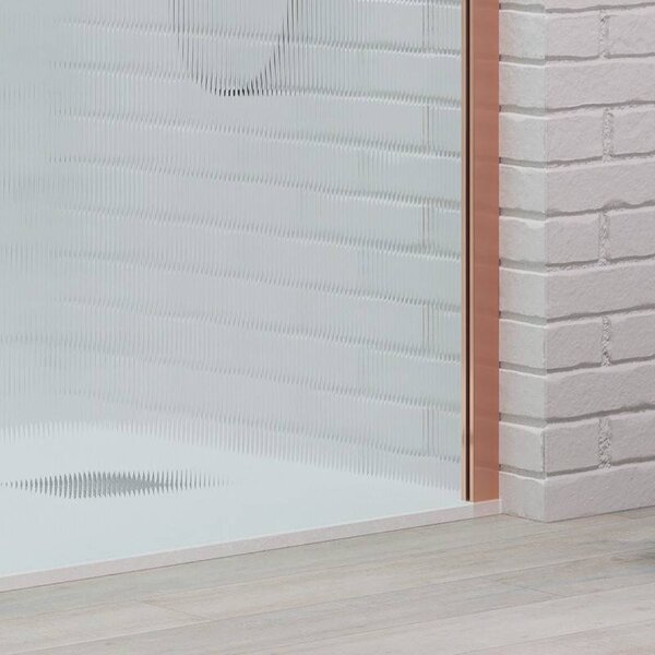 Kamalu doccia walkin 90 cm vetro scanalato profilo oro rosa | kw1000flgr
