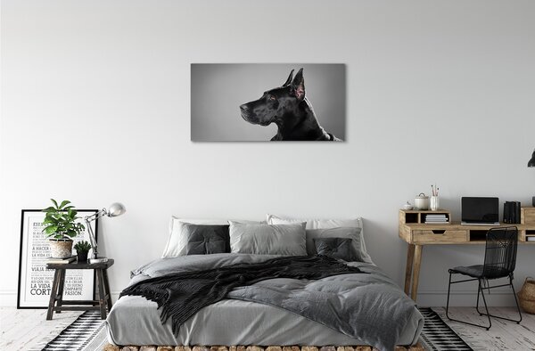 Quadro su tela Cane nero 100x50 cm