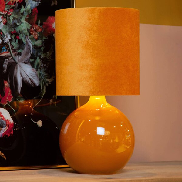 Lucide Lampada da tavolo Esterad, Giallo / Arancione, Soggiorno / Sala da pranzo, Vetro, Lampada da tavolo