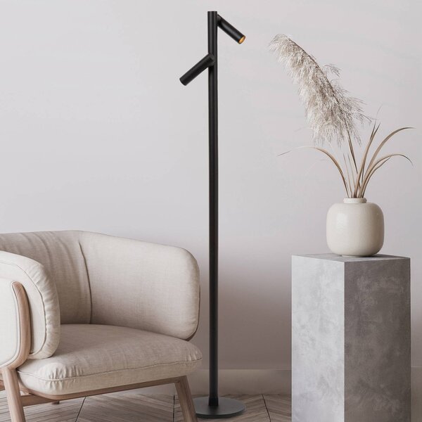 Lucide Lampada da terra a LED Antrim, dimmerabile, Nero, Soggiorno / Sala da pranzo, Alluminio, Moderno, Lampada LED da terra