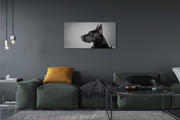 Quadro su tela Cane nero 100x50 cm