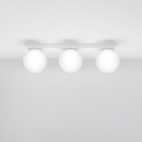 Lampada da soffitto bianca con paralume in vetro ø 12 cm Umerta - Sollux