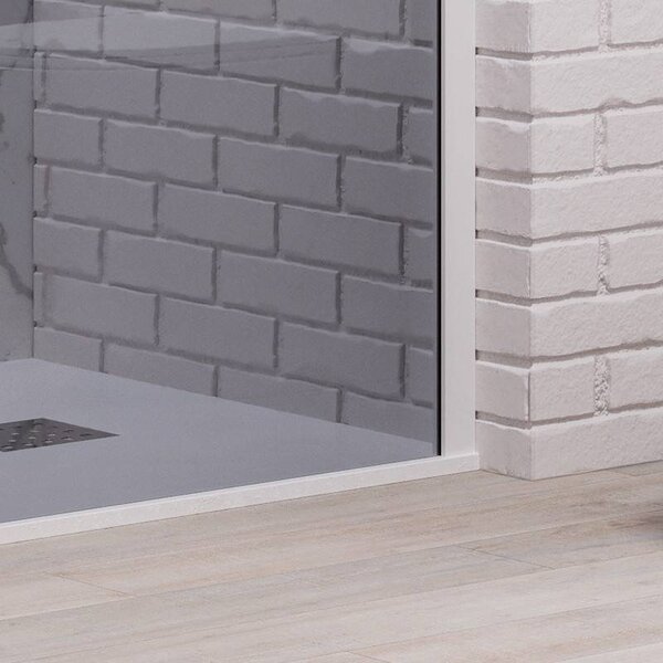 Kamalu doccia walkin 90 cm vetro fume profilo bianco | kw1000fb