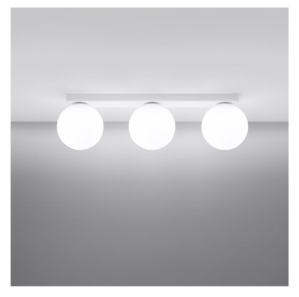 Lampada da soffitto bianca con paralume in vetro ø 12 cm Umerta - Sollux