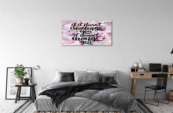 Quadro stampa su tela Iscrizione nera su uno sfondo colorato 100x50 cm