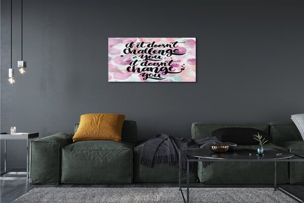 Quadro stampa su tela Iscrizione nera su uno sfondo colorato 100x50 cm