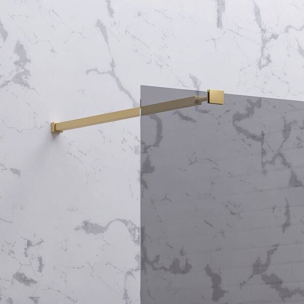Kamalu doccia walk in 80 cm vetro fumè e profilo oro spazzolato | kw-100gf