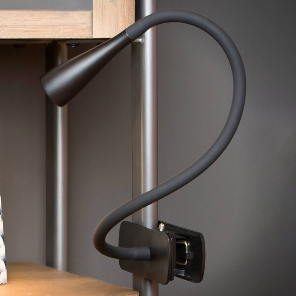 Lucide Lampada con morsetto Zozy, dimmerabile, Nero, Studio / Ufficio, Plastica, Moderno, Lampada con morsetto