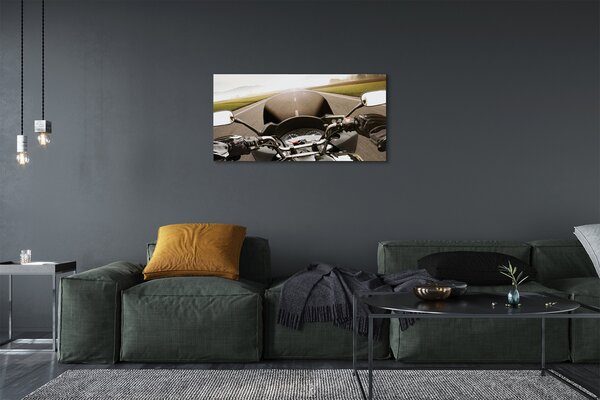 Quadro su tela Moto Mountain Mountain Road Sky 100x50 cm