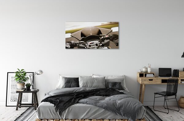 Quadro su tela Moto Mountain Mountain Road Sky 100x50 cm