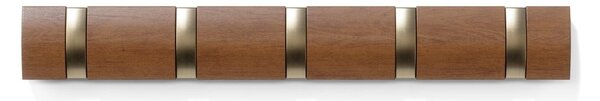 Attaccapanni da parete marrone naturale in legno di pioppo Flip - Umbra