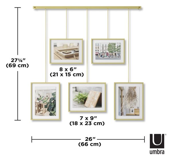 Cornici da parete in metallo color oro in set di 5 pezzi 66x69 cm Exhibit - Umbra