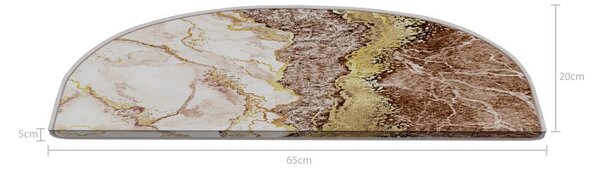 Gradini per scale in colore marrone chiaro-crema in set da 16 pezzi 20x65 cm Golden Marble - Vitaus